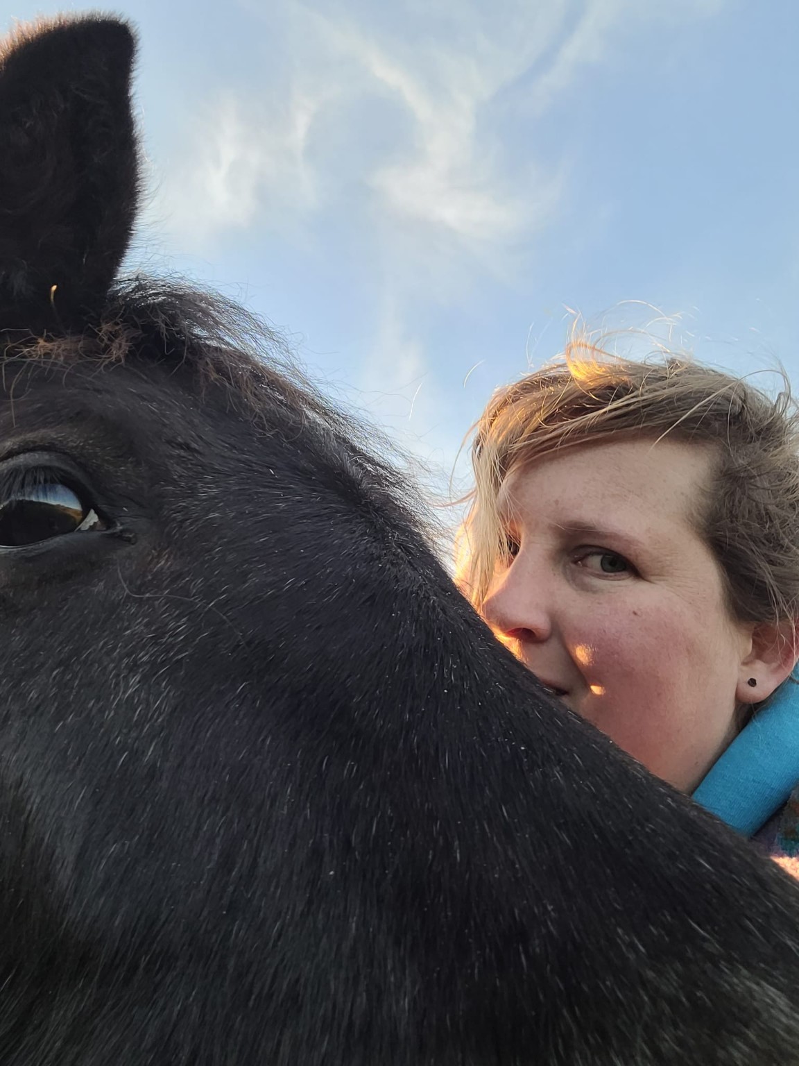Fiona with Cariad, close-up, at ZenFoal, Blessington Lakes, Co. Wicklow